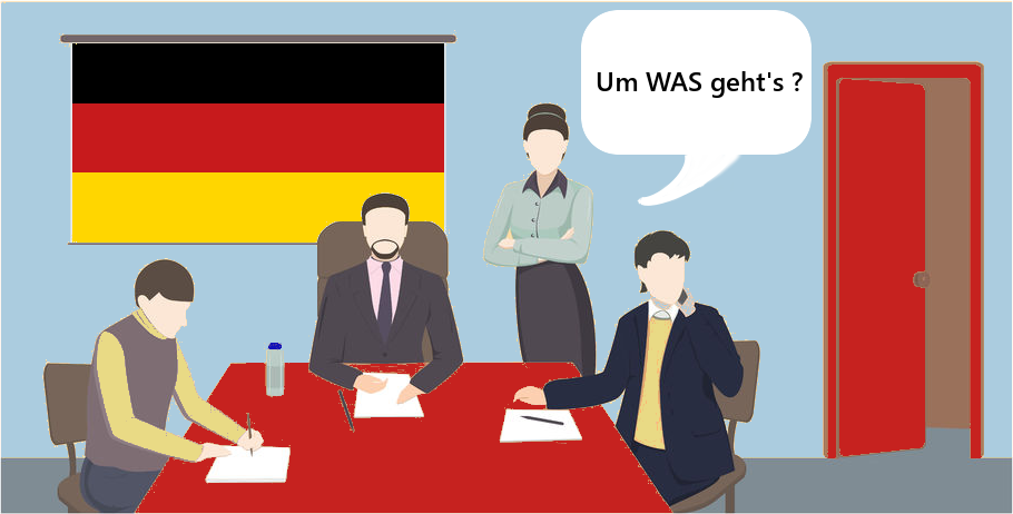 vor einem Meeting in Deutschland: Um WAS geht's?